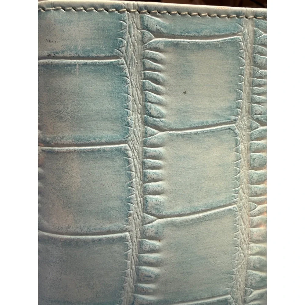 Roberta Di Camerino VTG Aqua Croc Emboss Leather Wallet Gold Trompe-L'oiel Italy